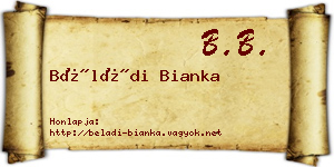 Béládi Bianka névjegykártya